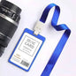 Office Supplies Luxury Metal Material Business Card Holder Credit Id Card Badge Holder With Exquisite Lanyard Custom