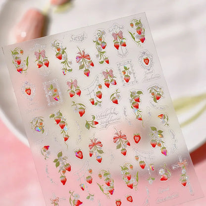 Colorful Balloon Cute Puppy Flower Cherry Bowknot Love Happy Dog Animal Self Adhesive Nail Art Sticker Decoration Manicure Decal