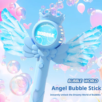 2026 New Electric Angel Automatic Bubble Handheld Bubble Stick Emit Light and Sound Bubble Gun for Party Summer Outdoors Toy