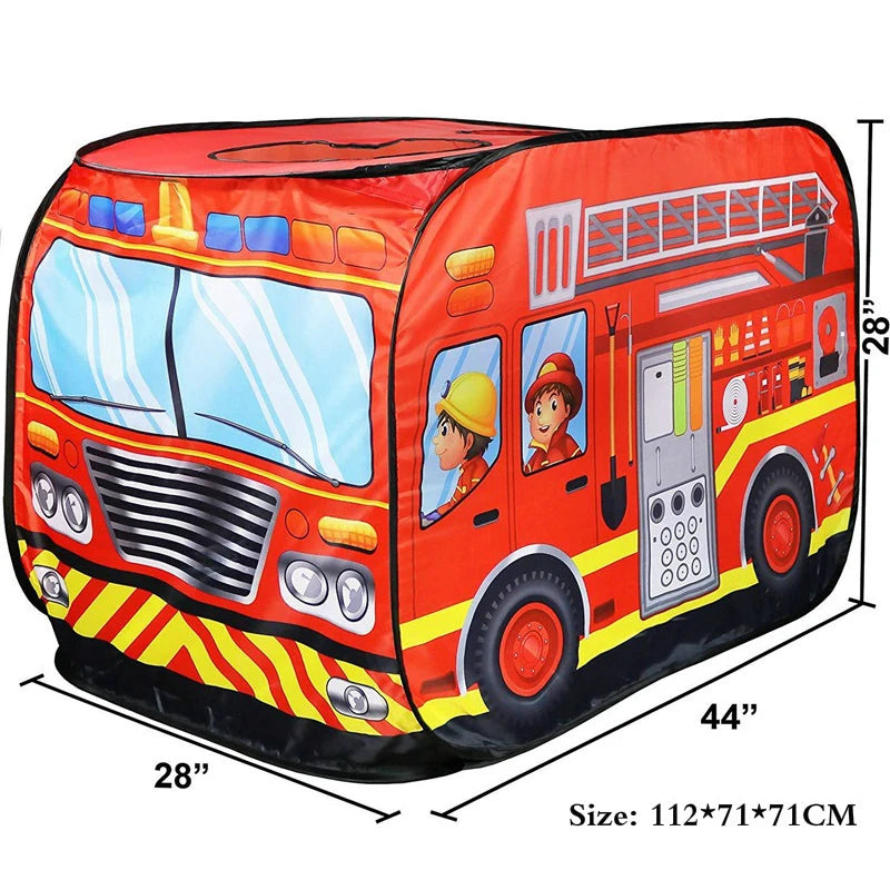 Game House Play Tent Fire Truck Police Bus Foldable Pop Up Toy Play House Children Toys Tent Ice Cream Firefighting Model House