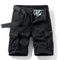 Men Summer New Multi Pockets Cotton Cargo Shorts Men Fashion Solid Quick Dry Joggers Shorts Pants Outdoor Breathable Shorts Male