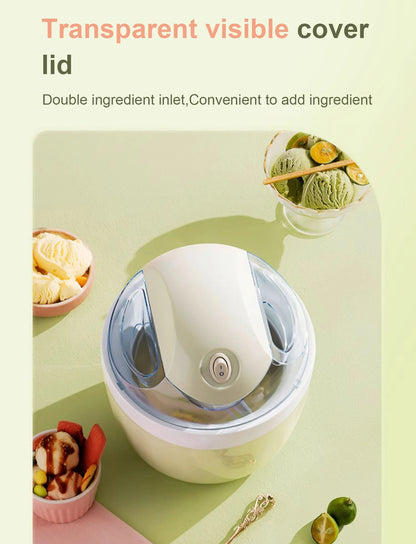 Soft Serve Ice Cream Machine Blender Automatic Snow Cone Milkshake Mixer Icecream Maker Sorbet Fruit Dessert Yogurt Freezer 1L