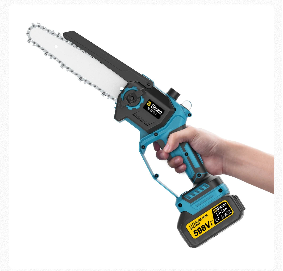 Gisam 8Inch Brushless Telescoping Pole Electric Chainsaw High Branch Saw Garden Pruning Power Tool For Makita 18V Battery Pin