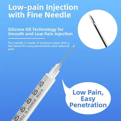 100pcs 1ml 0.5ml 30G 31G Pet Animal Dog Cat Disposable Syringe Plastic Veterinary Syringe With Needles Medical Supplies