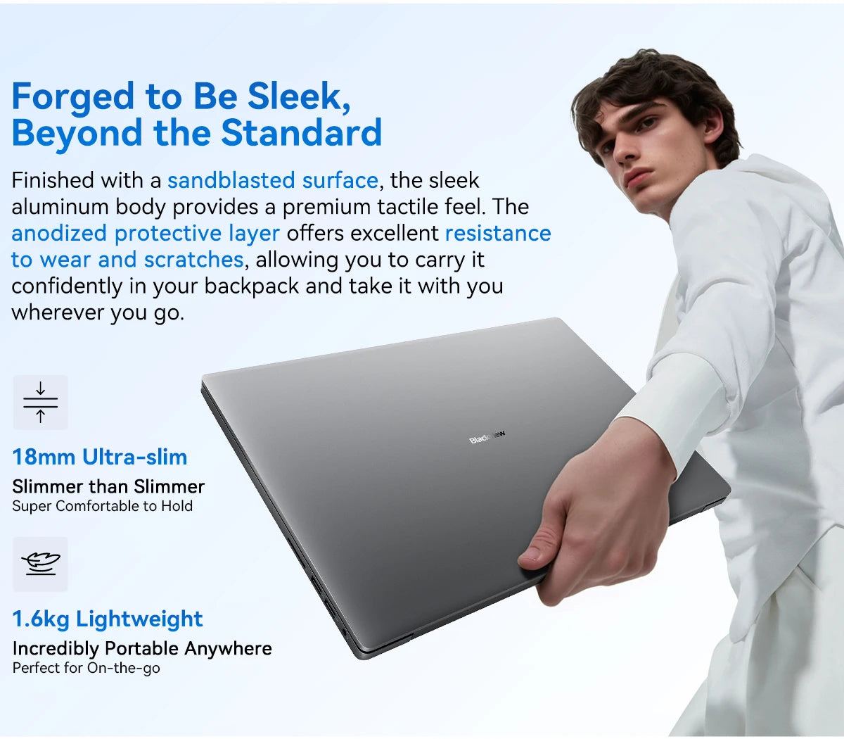 Blackview Acebook 12 Win 11 Pro Laptop 16'' 1920*1200 Display, Intel I5-1030NG7 Notebook, 16GB 512GB, 5000mAh