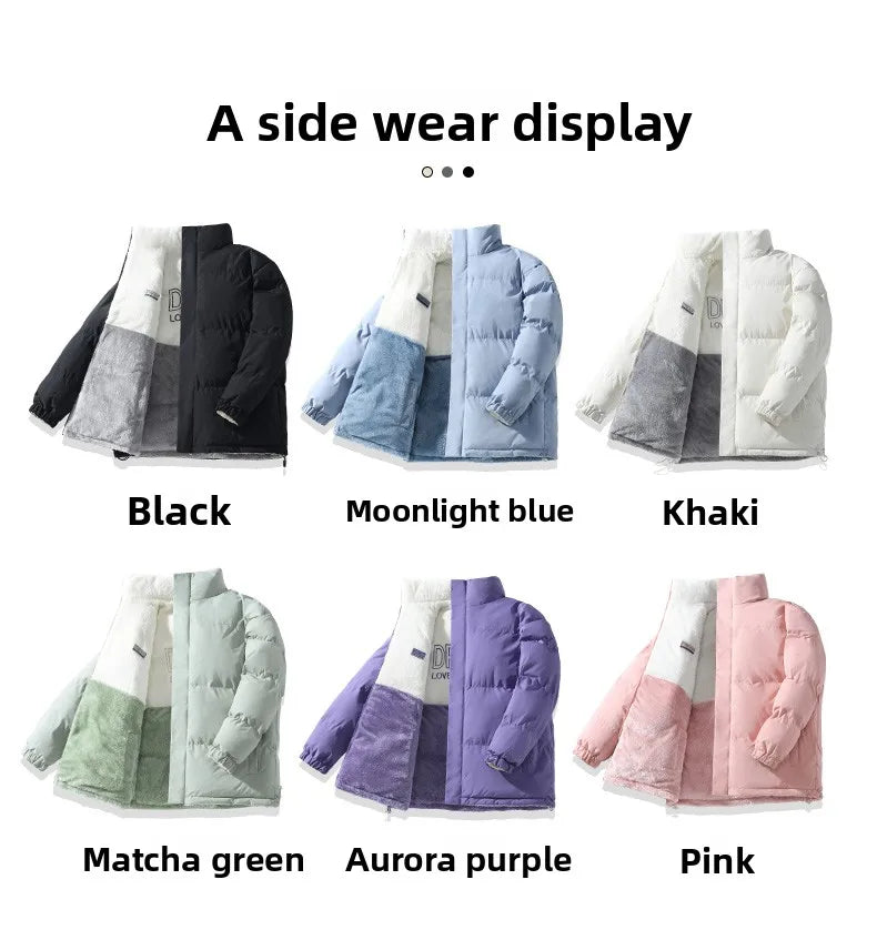 New Couple's Fashionable Versatile Windproof Neutral Cotton Jacket Outdoor Thick Warm Comfortable Breathable Double-sided Jacket