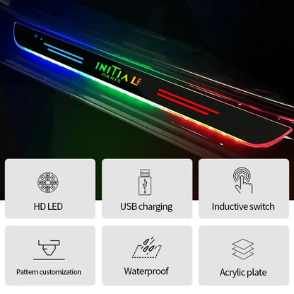 Customized For Renault RS Clio Scenic Logan Megane Car Welcome Door illuminated Sill Light Logo Lamp LED Car Pedal Decoration
