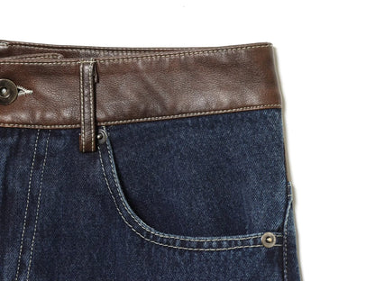 Female Vintage Leather Pocket Jeans Women Blue Zipper Straight Loose Trousers Lady New Fashion Daily Casual Spring Pants 2026