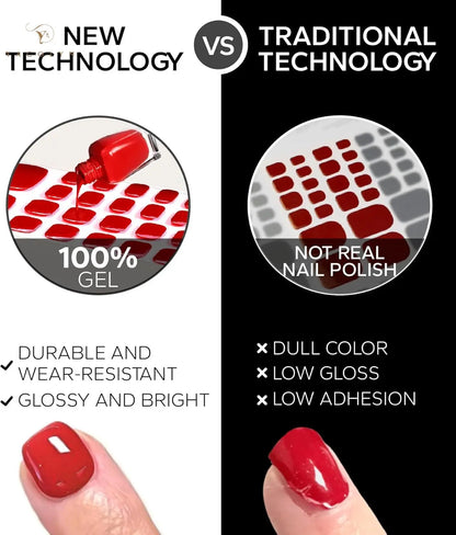 16/22 Tips Semi Cured Gel Nail Stickers for UV Lamp Designer Adhesive Nail Gel Wraps DIY Long-lasting  Nail Decoration