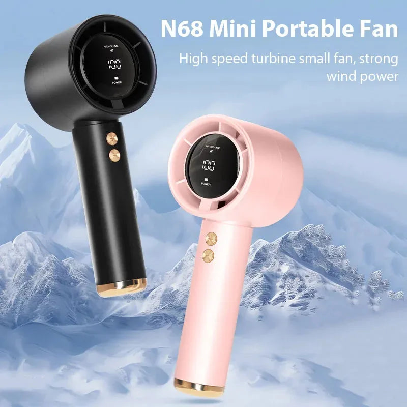 Mini Handheld Fan USB Rechargeable Portable Silent High Speed Cooling Fan Outdoor Travel Pocket Personal Small Electric Fan