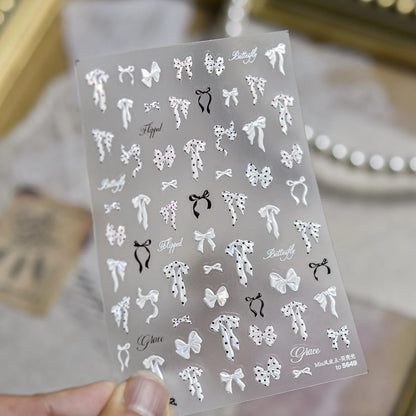 Christmas Nail Stickers Luxury Crystal Diamond Cartoon Bear Tree Apple Back Glue Nail Art Stickers DIY New 3D Nails Decorations