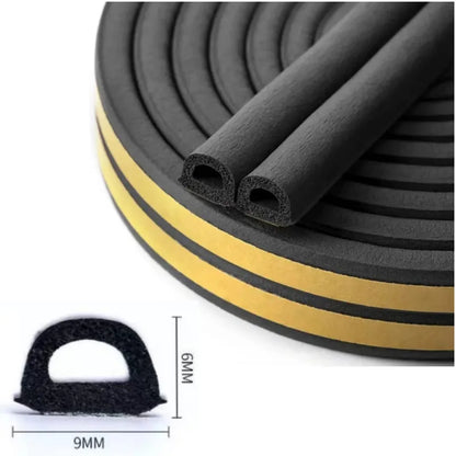 5m/10m Door Seal Strip Self-adhesive Draft Stopper Tape Window Weather Stripping Dustproof Insulation Noise Rubber Sealing Strip