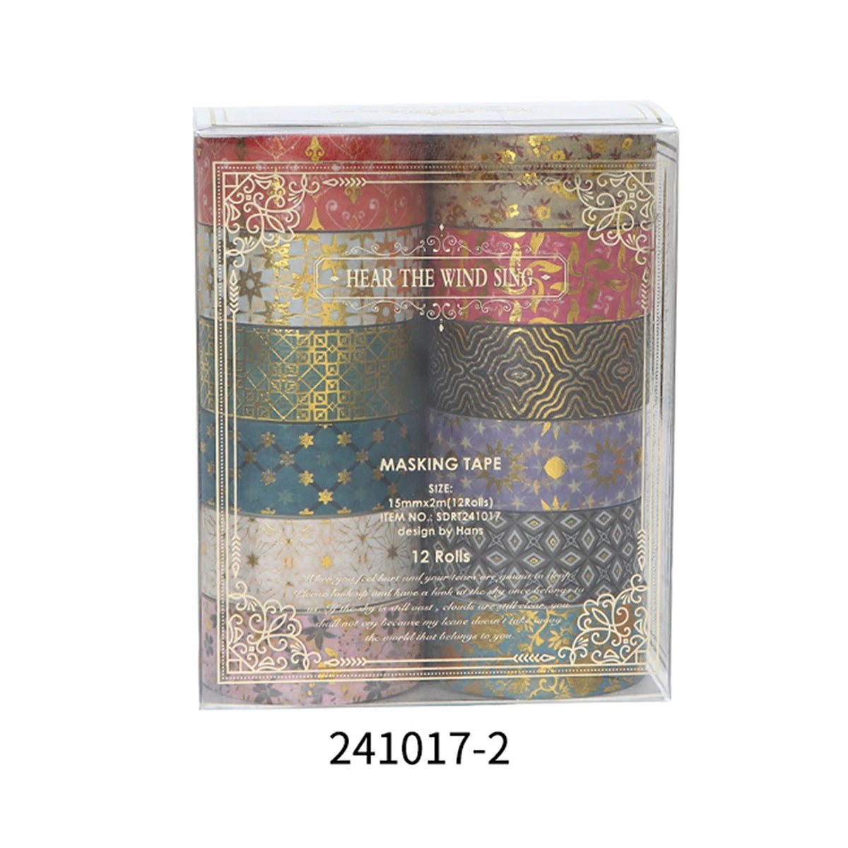 Creative Floral Hot Foil Washi Tape Set,12 Rolls Decorative Masking Tape for Scrapbooking,Journaling,DIY Gift Supplies