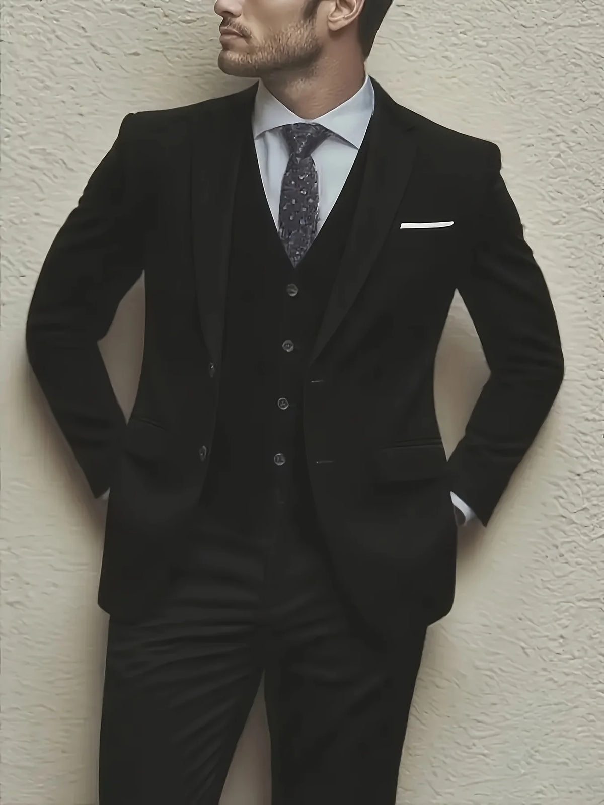 Men's 3pcs Suit Set, Jacket + Vest + Pants, Fashionable High-Quality, Suitable for Weddings, Parties and Formal Occasions