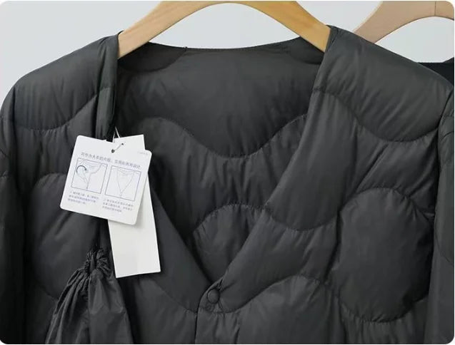 2025 Autumn and Winter Men's New Round Neck/v Collar Down Liner Jacket All-match Fashion Warm Men's Down Jacket Long Sleeve Coat