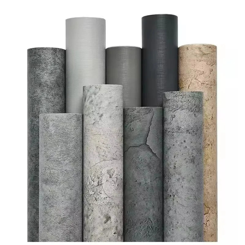 40cm PVC Dark Gray Waterproof Industrial Style Self-adhesive Wallpaper Library Living Room Bedroom Wall Renovation Vinyl Sticker