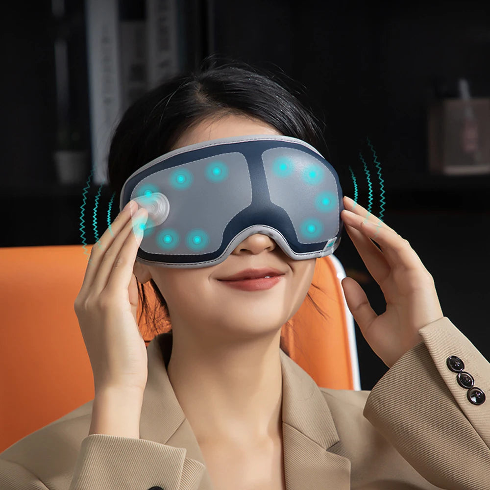 7 Mode Smart Eye Massager USB Charging Eyemask 3D Vibration Massage Eye Relax Warmth Sleep Shading Office Home Travel Eye Mask