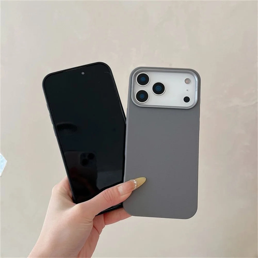 17 Case Leather Skin Soft TPU Cover for iPhone Air 16 Plus 14 12 13 15 16E 11 Pro Max Shockproof Phone Funda Capa Coque