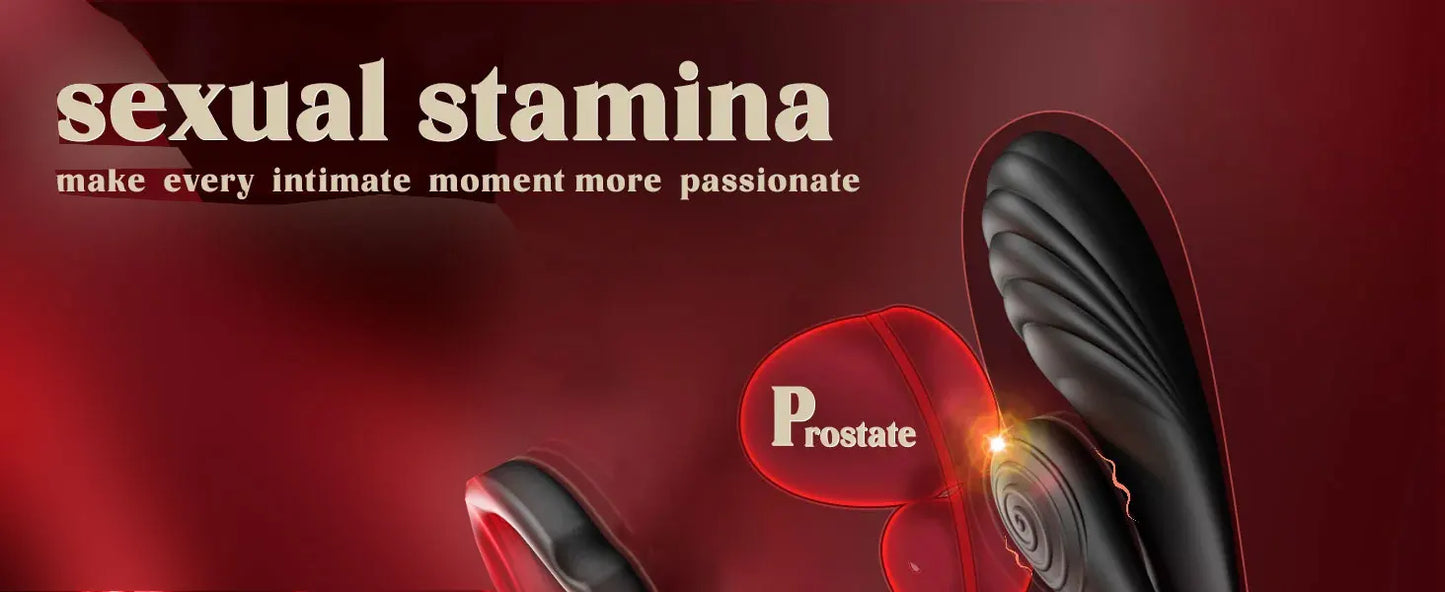 360° Circular Kneading Anal Vibrator Male Prostate Massager with Cock Ring 3 in 1 L-Shaped Vibrators Adult Anal Sex Toy for Gay