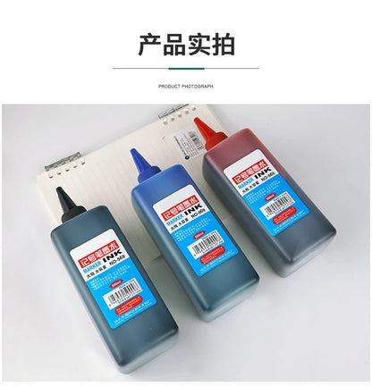 1 Box 500ml Permanent Marker Ink,Oily,Quick-Drying,Waterproof And Non-Fading,Non-Erasable 3 Colors Marker Ink Filler Liquid
