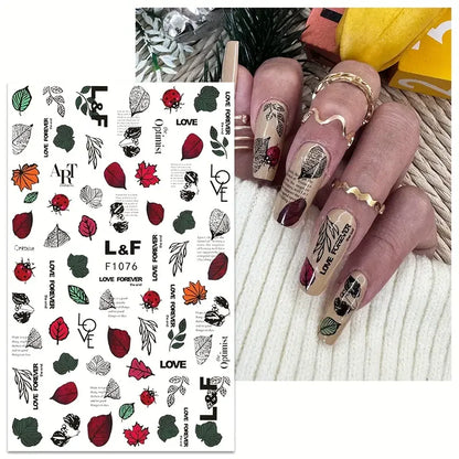 1PCS Marbled Nail Sticker 3D Abstract Lines Sticker Nail Art Supplies Nail Decals Y2K Laser Butterfly Ladies Nail Art Decoration