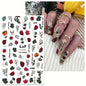 1PCS Marbled Nail Sticker 3D Abstract Lines Sticker Nail Art Supplies Nail Decals Y2K Laser Butterfly Ladies Nail Art Decoration