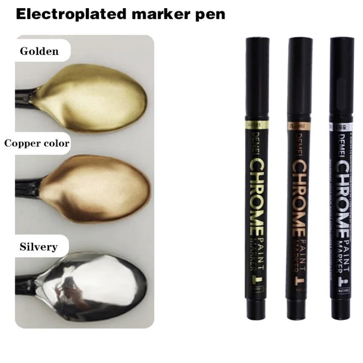 3 Pcs Mirror Marker Pen DIY Reflective Paint Pens Mirror Markers Chrome Gold SILVER Marker Signature Car Styling Art Craftwork