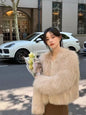 2025 Winter Female Faux Fur Jacket Short Design Long Sleeve O-neck Lightweight Women's Fur Coats Lady Fashion Outwear Cardigans