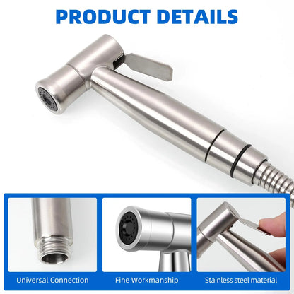 Portable Pressurized Handheld Bidet Sprayer Nozzle for Feminine Hygiene Care & Toilet Washing Cleaning Bathroom Accessory
