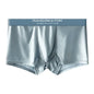 1/3PCS Men's Cool Ice Silk Boxers Shorts Summer Satin-like Solid Underpants Skin Friendly Breathable Mesh Crotch Male Underwear
