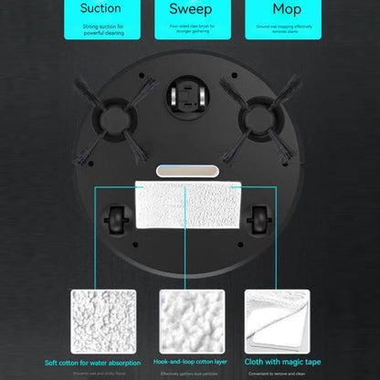 3 In 1 Smart Sweeping Robot Multi-Purpose Intelligent Wiping Floor Robot Rechargeable Automatic Cleaning Machine for Dust Remove