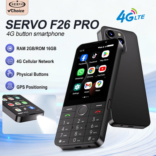 SERVO F26 PRO 3.5-inch Touch Screen Button Smartphone 4G LTE Dual SIM Android 11.0 2GB+16GB Play Store GPS Quick Dialing FM Flashlight Type-C Smart Phones