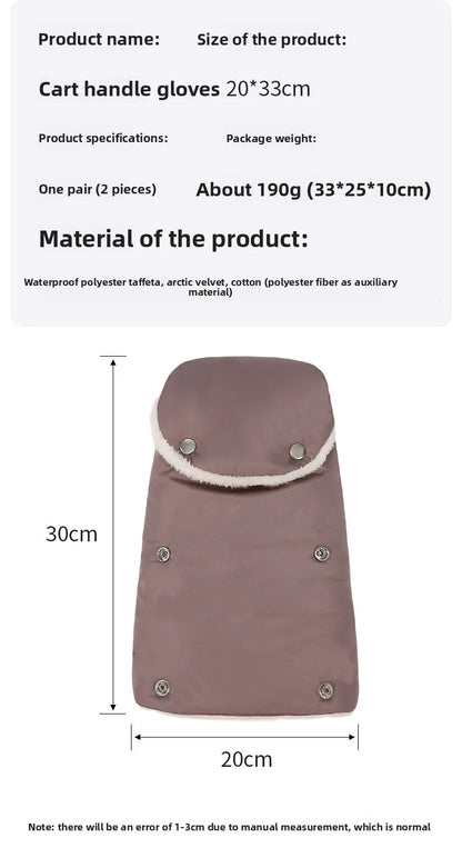 Stroller Gloves 1 Pair Winter Windproof Warm Simple Style Universal Prams Gloves Waterproof Baby Stroller Accessories