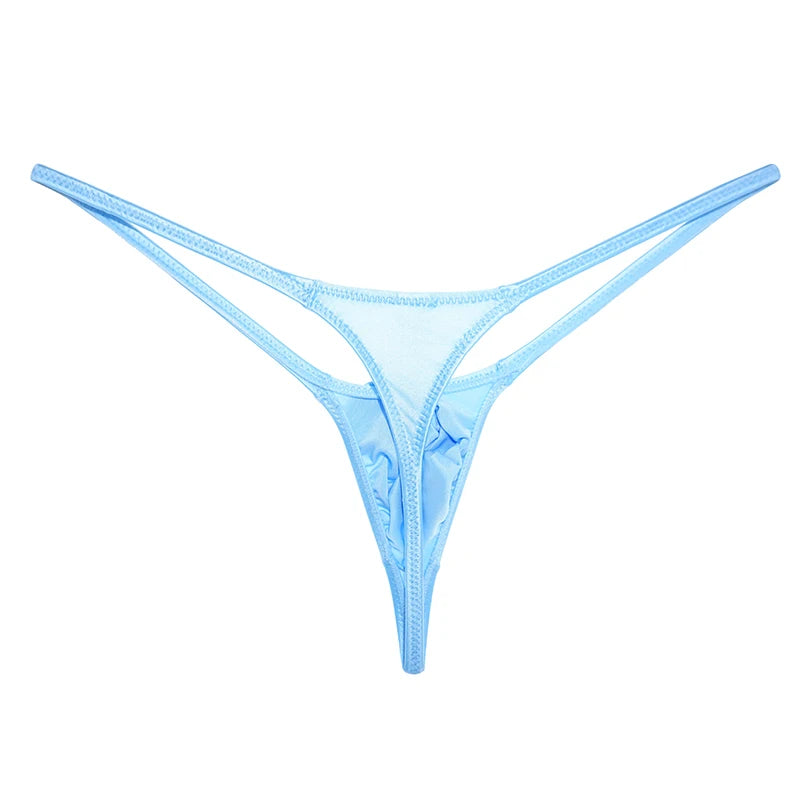 YAULAANG Sexy men's gloss gay underwear oily G-Strings thong Shiny low-waisted High Elasticity mens lingerie