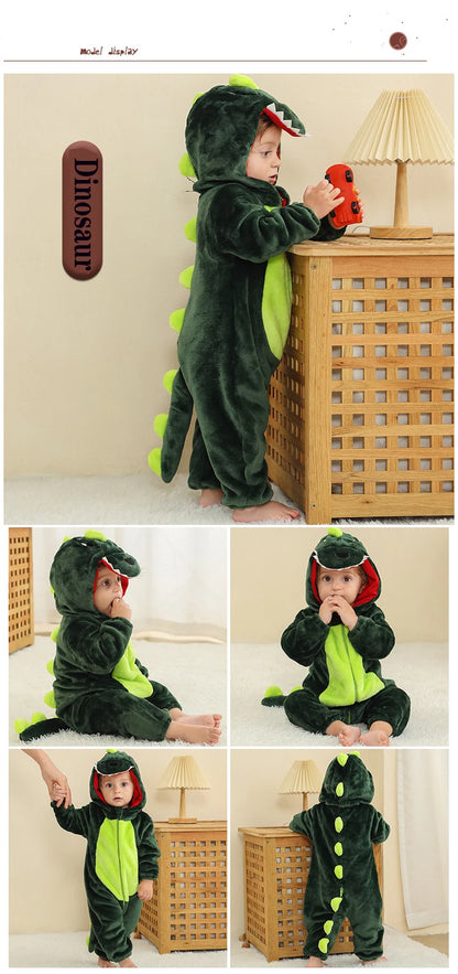 Baby Clothes Winter Pajamas Flannel Thermal Pijamas for Toddler Kids Boys Girls Squirrel Cow Onesies Infant Jumpsuit Pyjamas