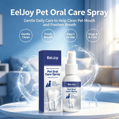 EELJOY Pet Oral Care Spray Removing Dental Plaque Reduce Oral Odor Freshen Breath Soothing Gums Natural Pet Teeth Cleaning Spray