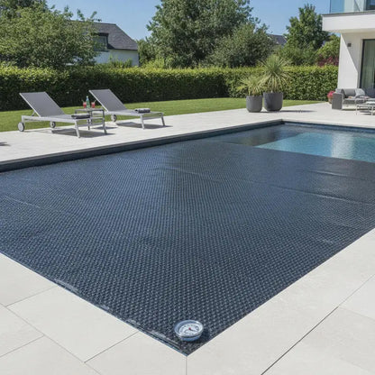 Floating pool solar cover, rectangular, for 10 x 5m pools, black