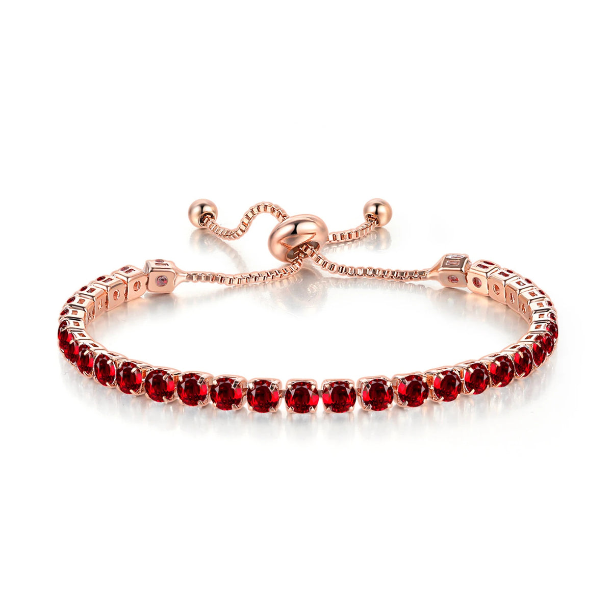 Adjustable Colorful Birthstone Tennis Bracelets for Women 4MM Crystal Bangle Female Hand Chain Trend Jewelry Accessories H133
