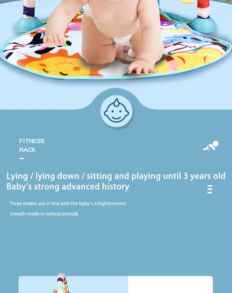 Multifunctional Fitness Frame Baby Activity Gym Play Mat Musical Rack Kid Infant Educational Crawling Carpet Toy Children Gift