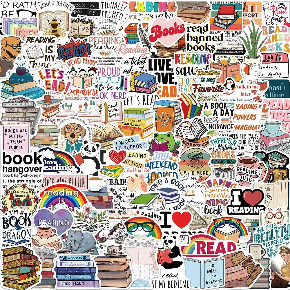 10/50/100pcs Mix Kawaii Smut Bookish Dark Romance Reading Book Stickers Aesthetic DIY Scrapbooking Notebook Laptop Phone Sticker