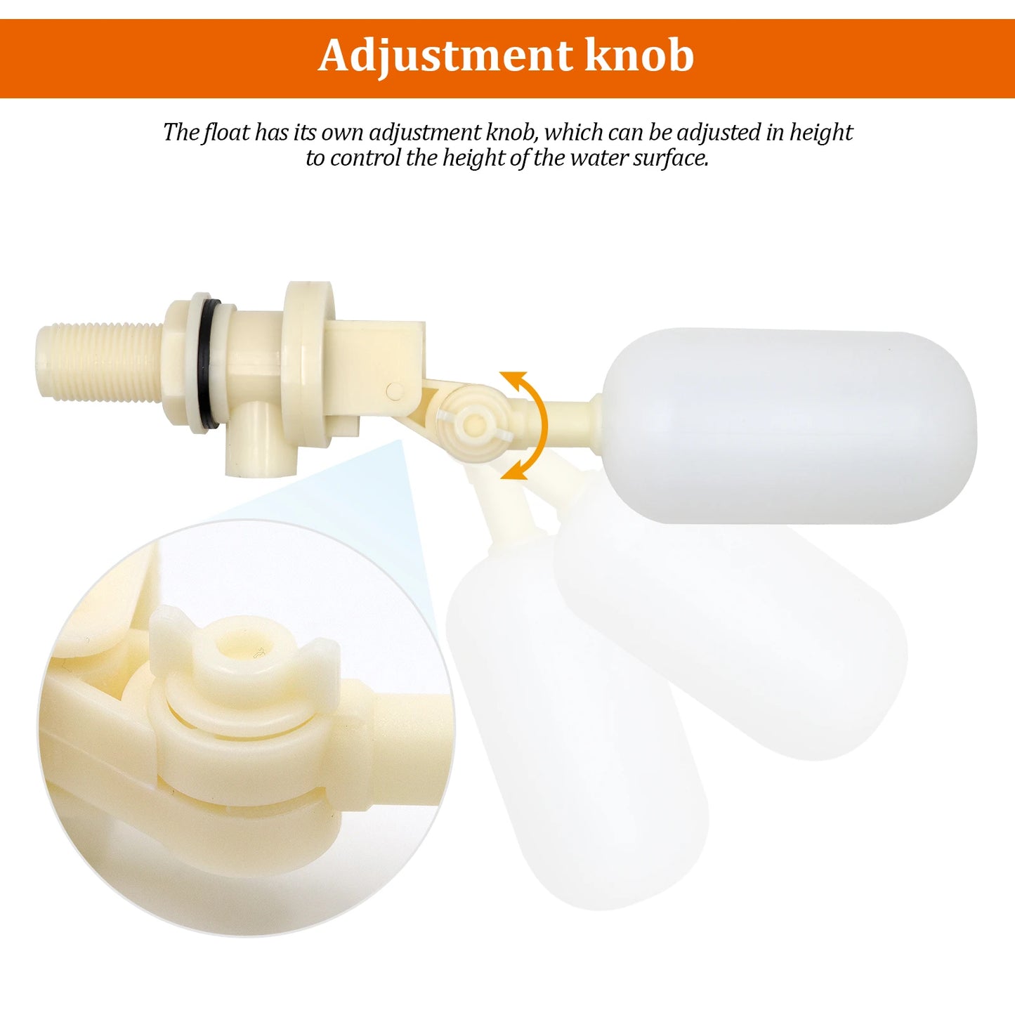 3Pcs Water Tank Float Valve 1/2" for Automatic Water Bowl Horse Cattle Goat Sheep Pig Dog Water Trough Farm Supplies