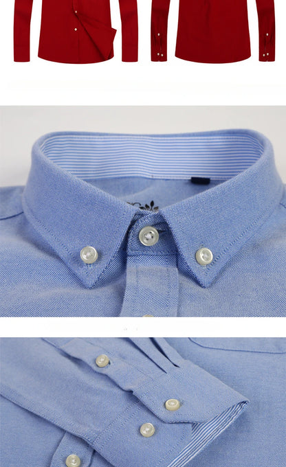 New in shirt long-sleeve shirts for men slim fit formal plian shirt single pocket office clothes soft plaid cotton designer tops