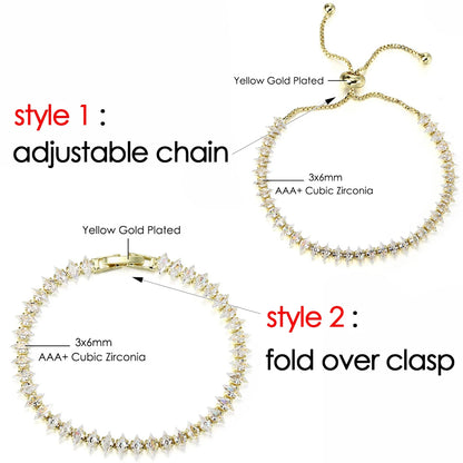 Luxury Dainty Tennis Bracelet for Women Silver Color Sparkling Cubic Zircon Stackable Chain Crystal Banquet Wedding Jewelry H085