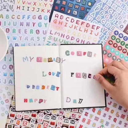 2000+Pcs Colorful Alphabet Letter Stickers for Journal Scrapbooking, DIY Craft Supplies, Fun Font Decals for Junk Journal