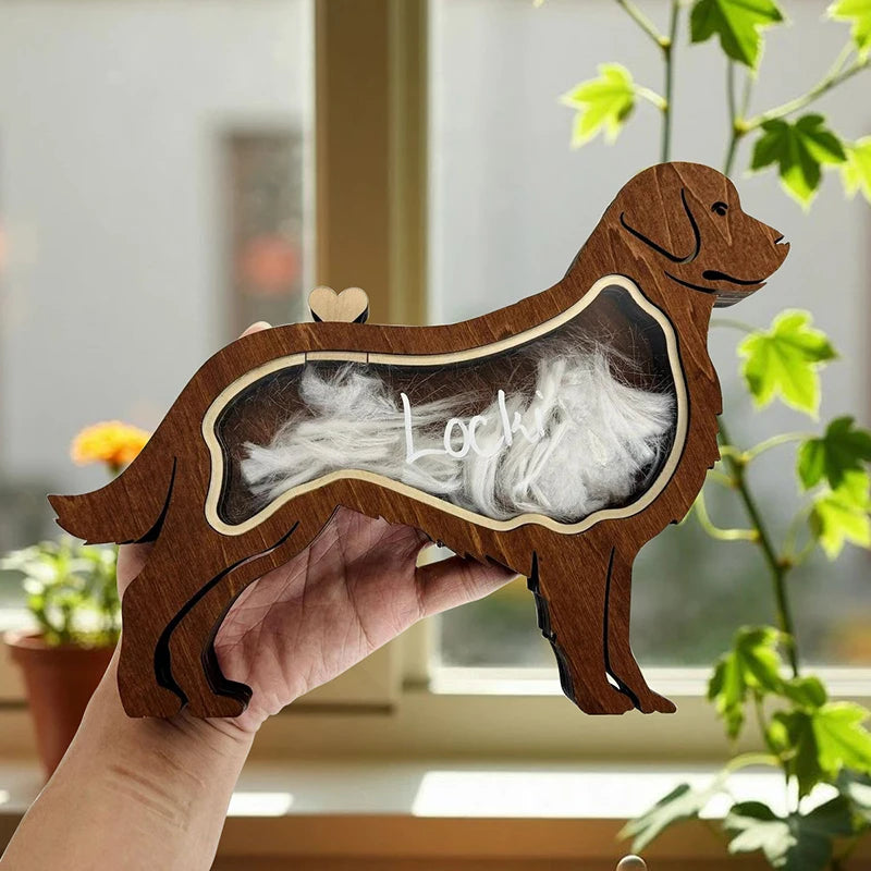 Personalized Dog Hair Memorial Box Creative Custom Name Wooden Pet Hair Keepsake Container Pet Memorial Gift for Dog Owners