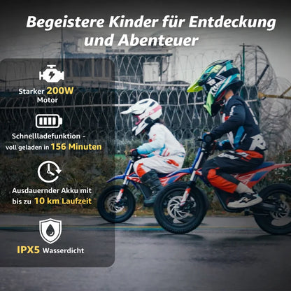 Rfn 150 Electric Dirt Bike- Off-Road Kids Electric Motorcycle, 200W, 2 Speeds, for Boys & Girls, Electric Vehicle