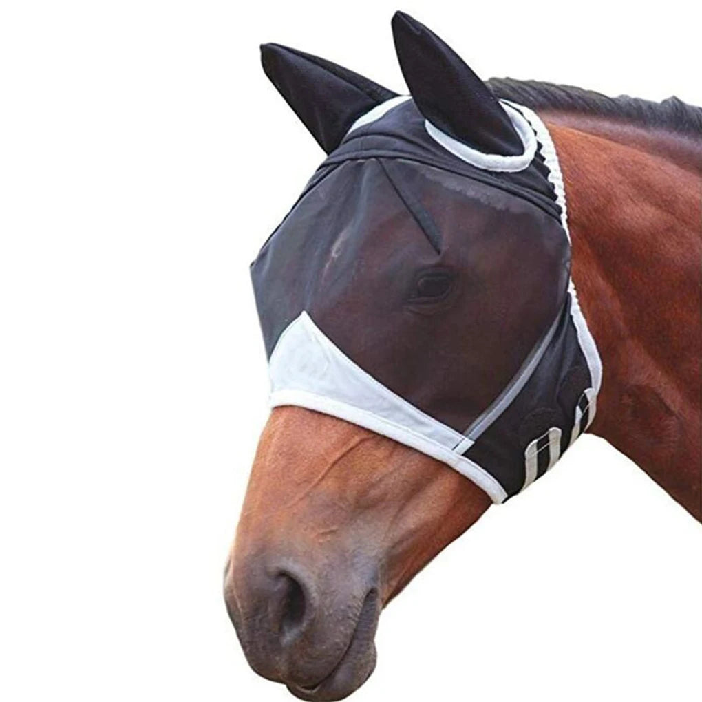 Professional Grade Horse Fly Mask - Comfortable And Adjustable Breathable Fly Mask For Horses blue S