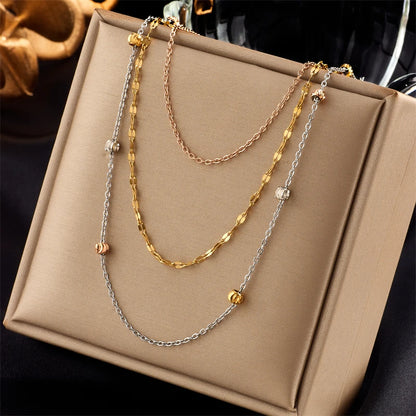 XIYANIKE 316L Stainless Steel Necklace for Women Gold Color New Trends Exquisite Chic Charming Birthday Fashion Jewelry Collier