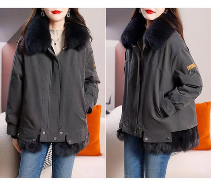 Upgraded 2023 Autumn/Winter omen's Pi vercomes Warm tras Coat Natural Fox Hair Fashion Wool Coat Temperament Slimming Inner Tank