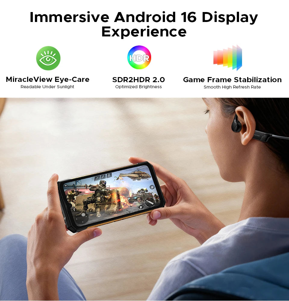 DOOGEE S200 X Android 16 5G Rugged Phone Gemini AI 48GB(12+36) 512GB 120Hz 1.32" AMOLED Rear Display 10100mAh Battery 100MP NEW